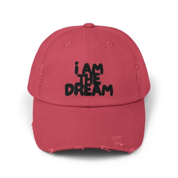 I Am the Dream Distressed Cap (Black Lettering) - Image 41