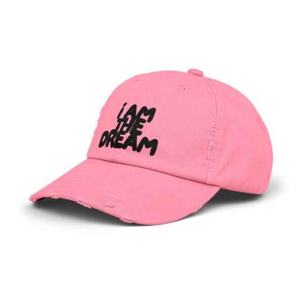 I Am the Dream Distressed Cap (Black Lettering) - Image 2