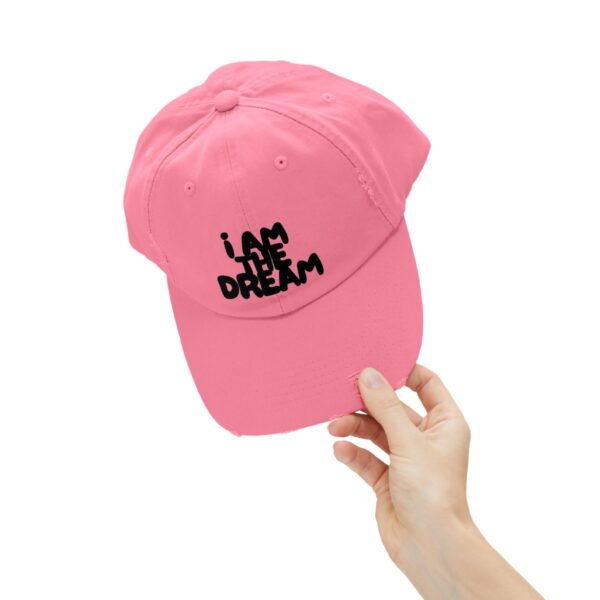 I Am the Dream Distressed Cap (Black Lettering) - Image 8