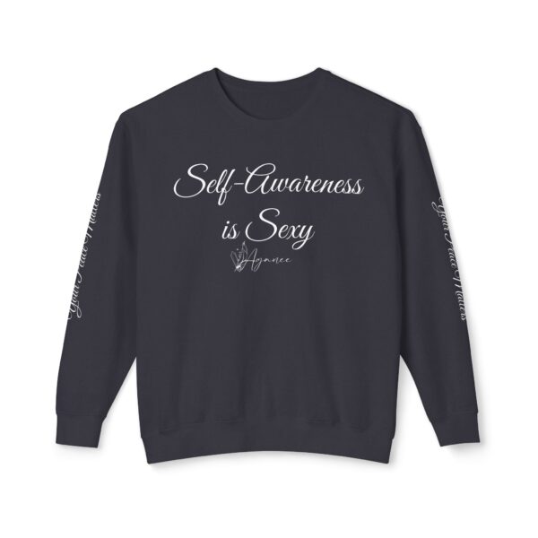 Self-Awareness is Sexy Crewneck Sweatshirt - Minimalist Style for Self-Care Enthusiasts - Image 2